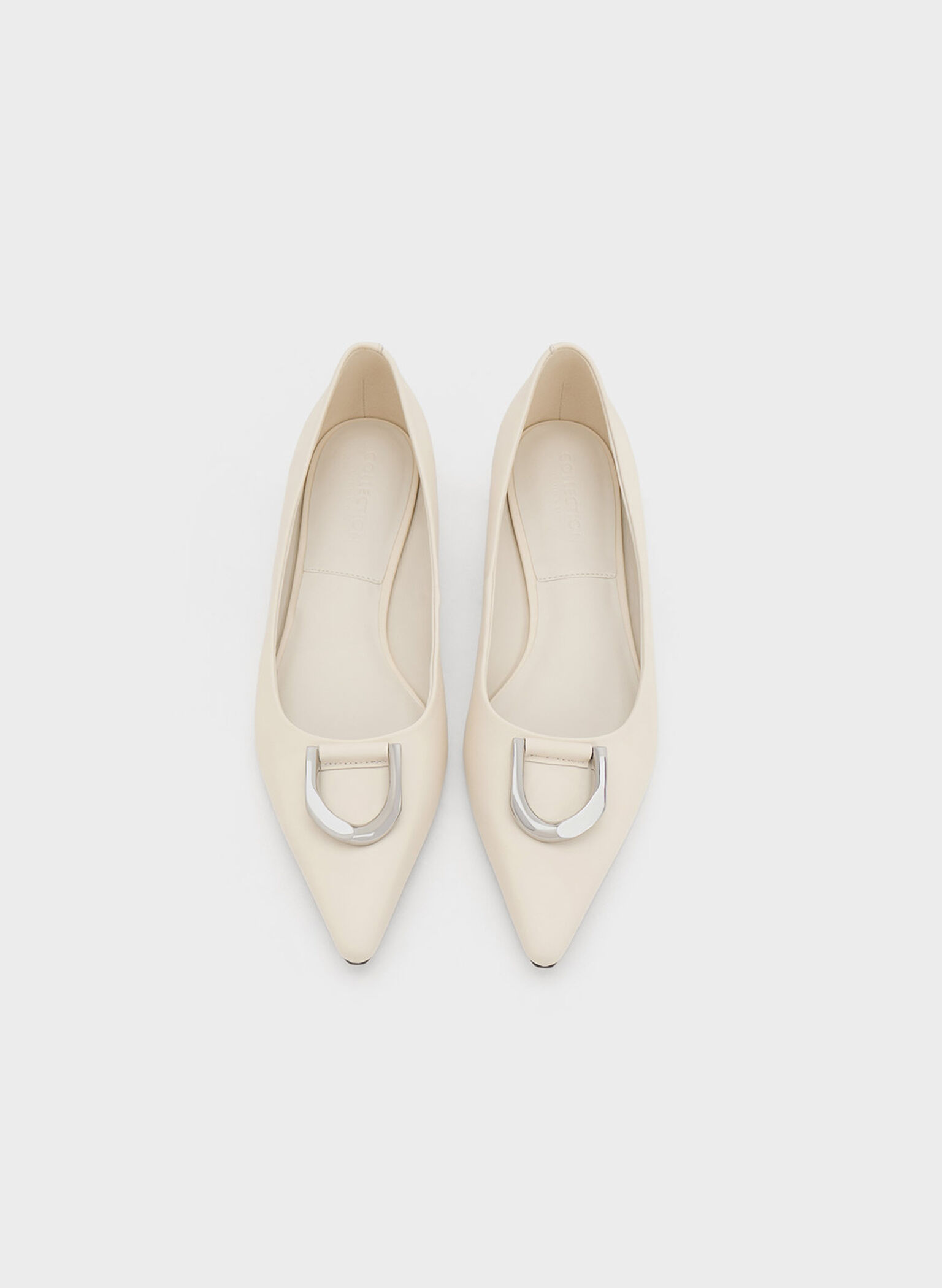 Gabine Leather Ballerinas, Chalk2, hi-res