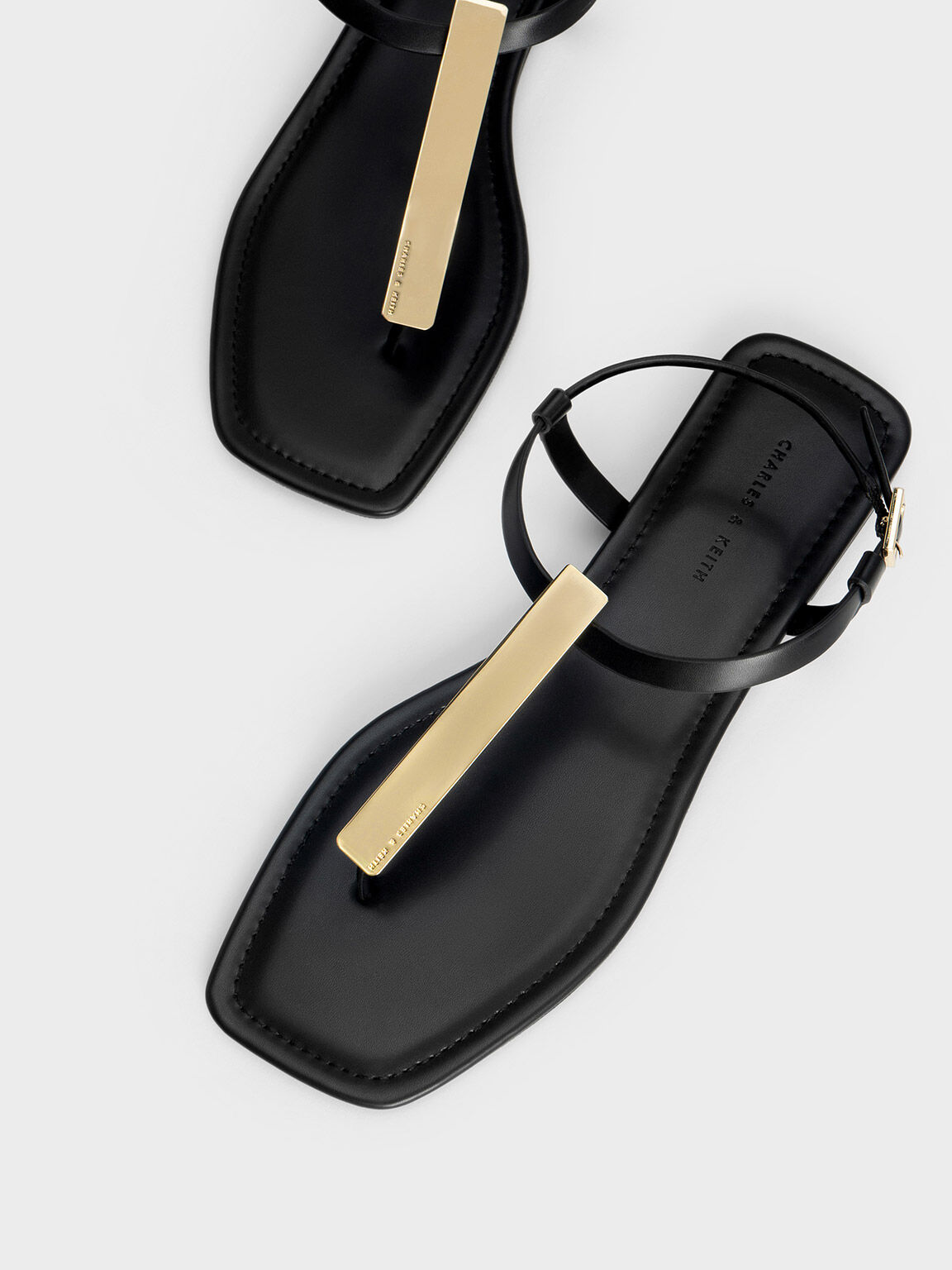 Black sale thong wedges