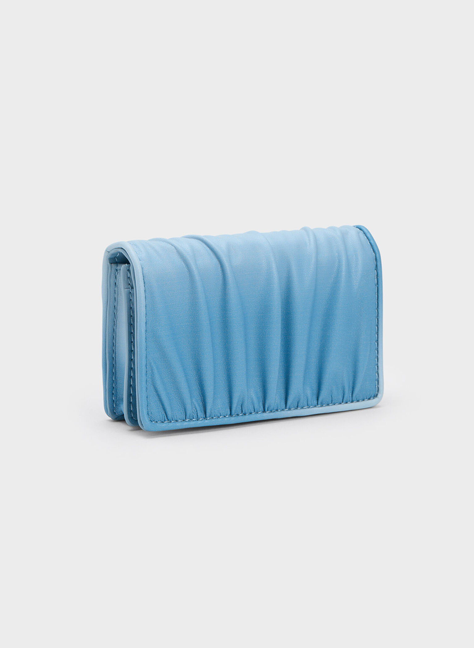 Aldora Ruched Card Holder, Light Blue, hi-res