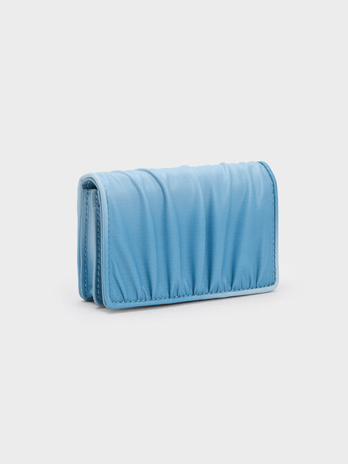 Aldora Ruched Card Holder, Light Blue, hi-res