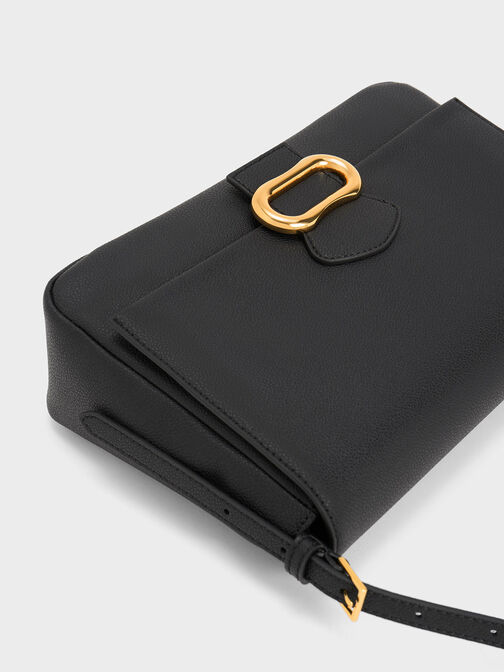 Daki Belted Trapeze Bag, Black, hi-res