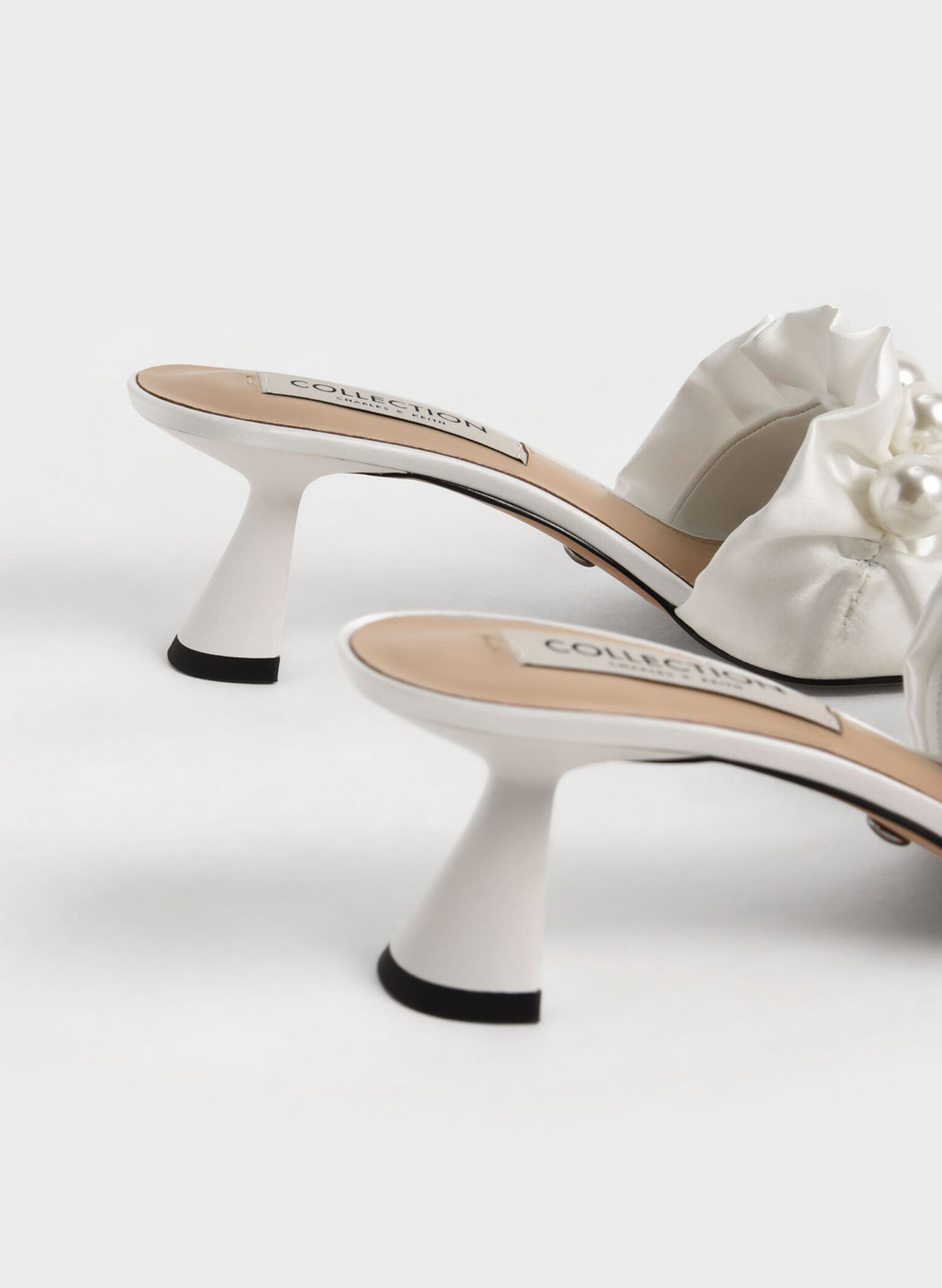 Blythe Bead-Embellished Satin Mules, White, hi-res
