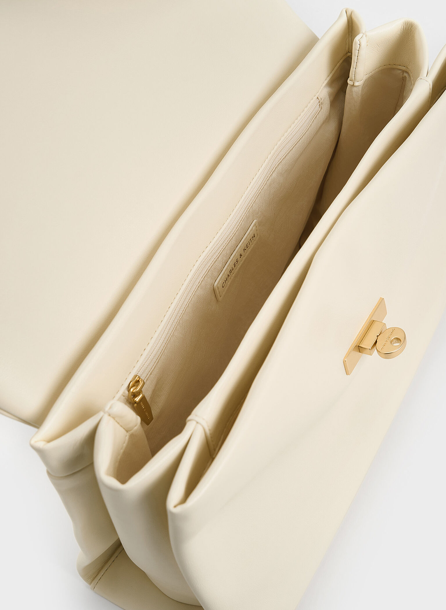 Kerry Top Handle Satchel Bag, Cream, hi-res
