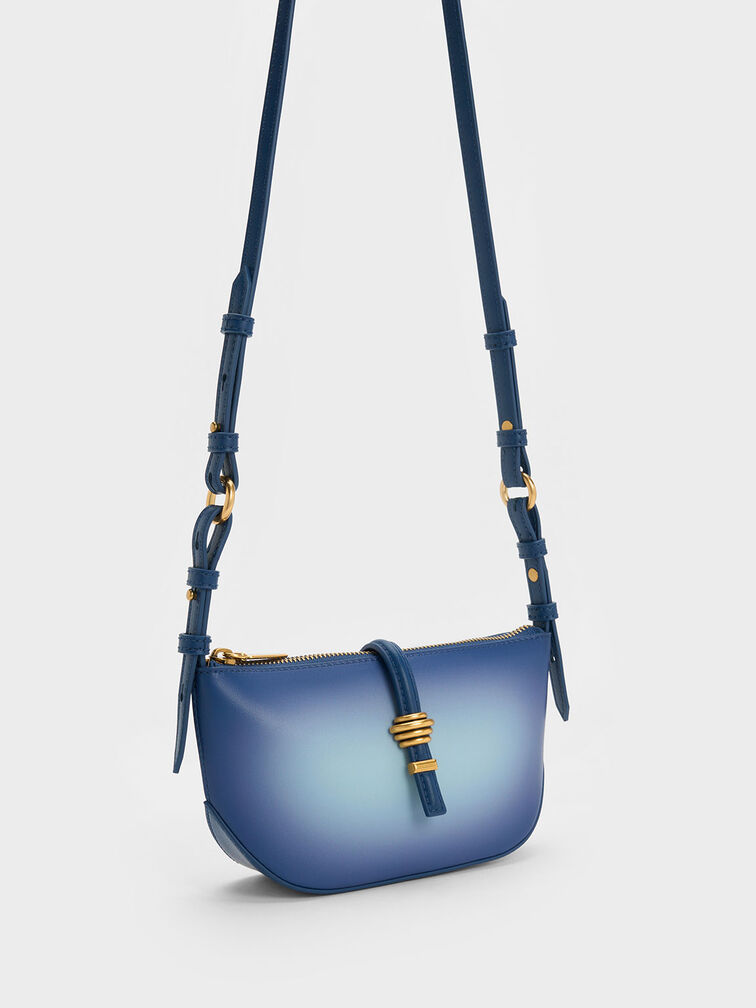 Trudy Ombre Belted Geometric Bag, Navy, hi-res