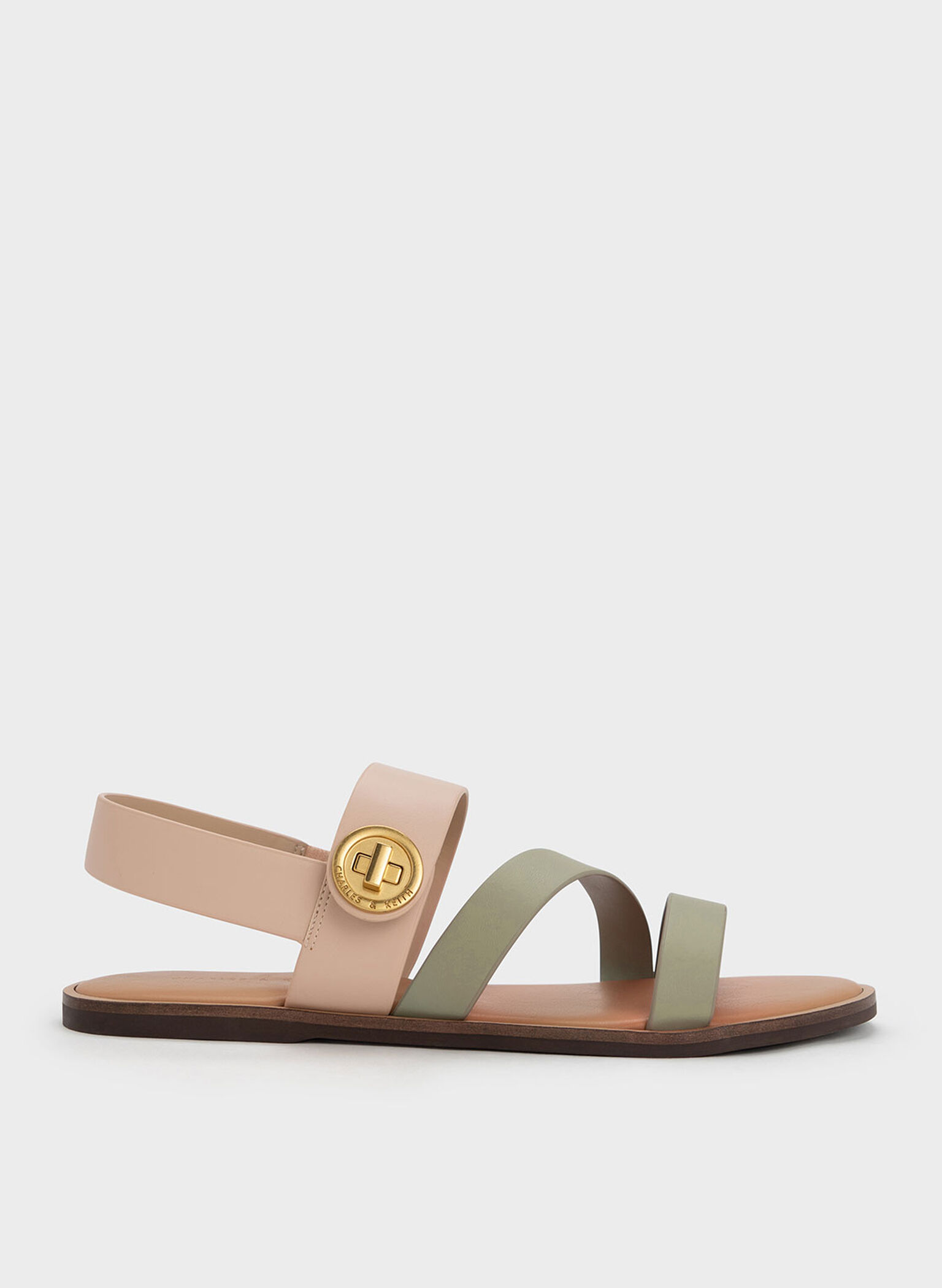Yara Two-Tone Asymmetric Strappy Sandals, Nude, hi-res