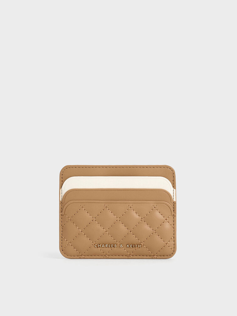 Cleo Two-Tone Quilted Card Holder, Sand, hi-res