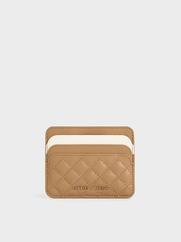 Cleo Two-Tone Quilted Card Holder, Sand, hi-res