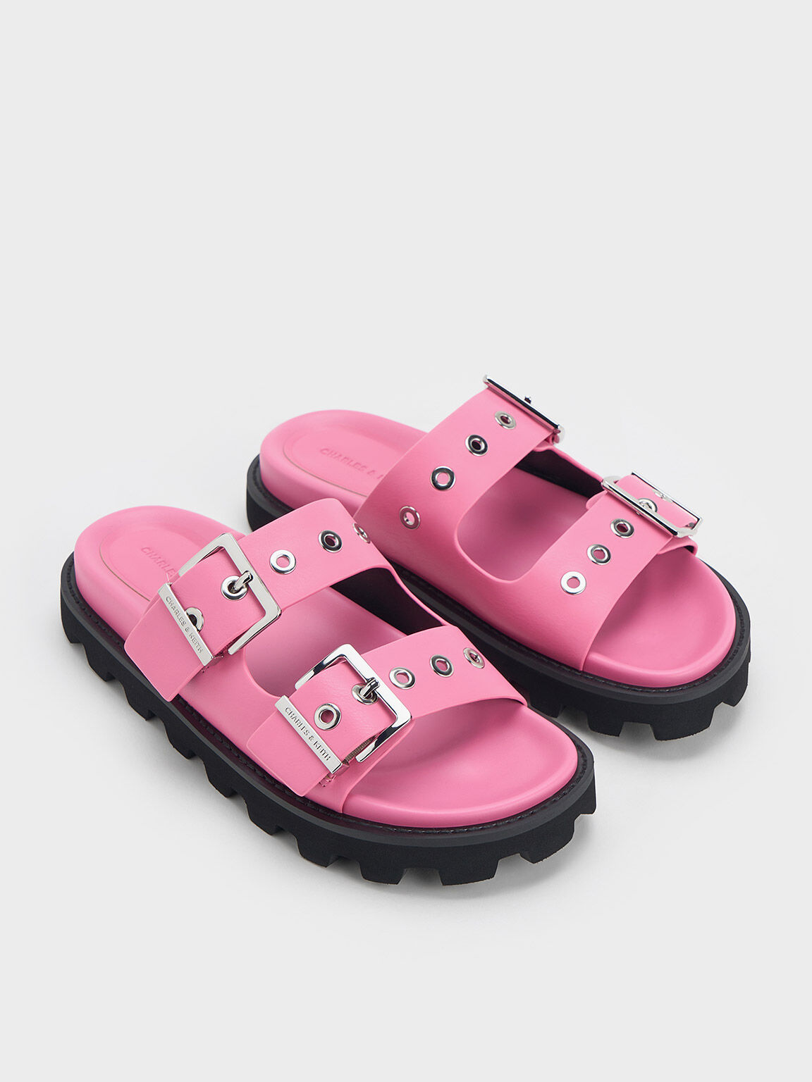 Two strap pink slides hot sale
