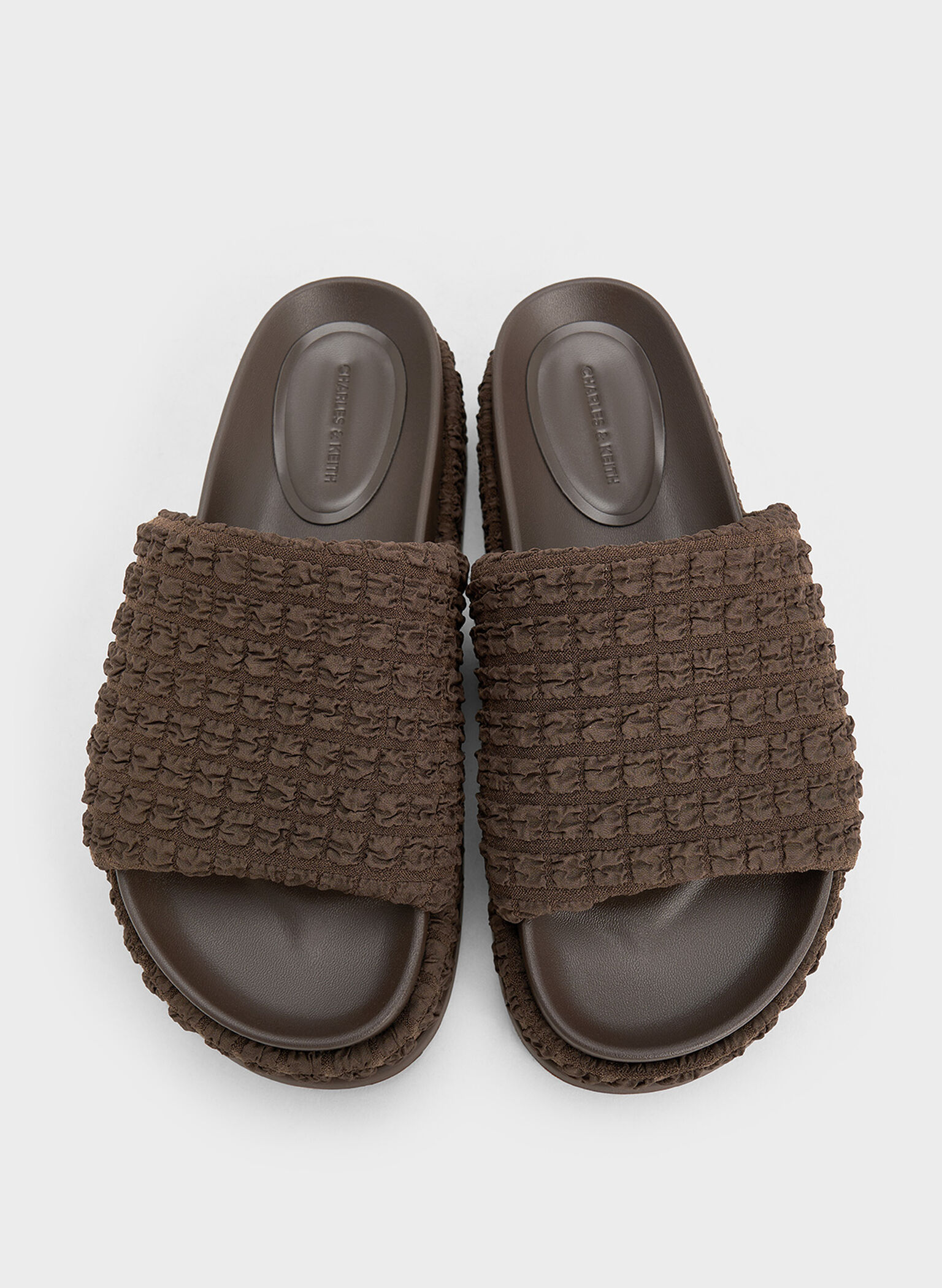 Loren Textured Platform Sandals, Dark Brown, hi-res