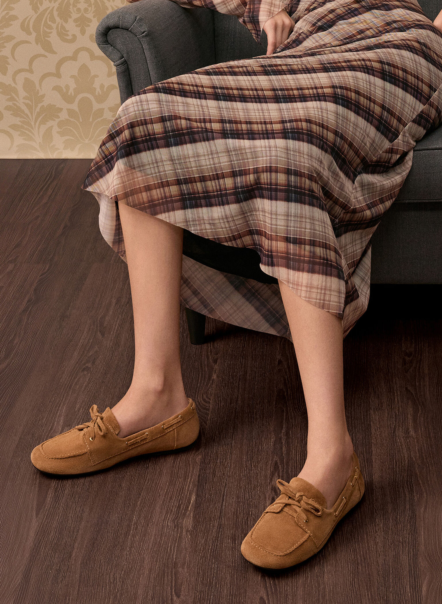 Kori Suede Boat Shoes, Cognac, hi-res
