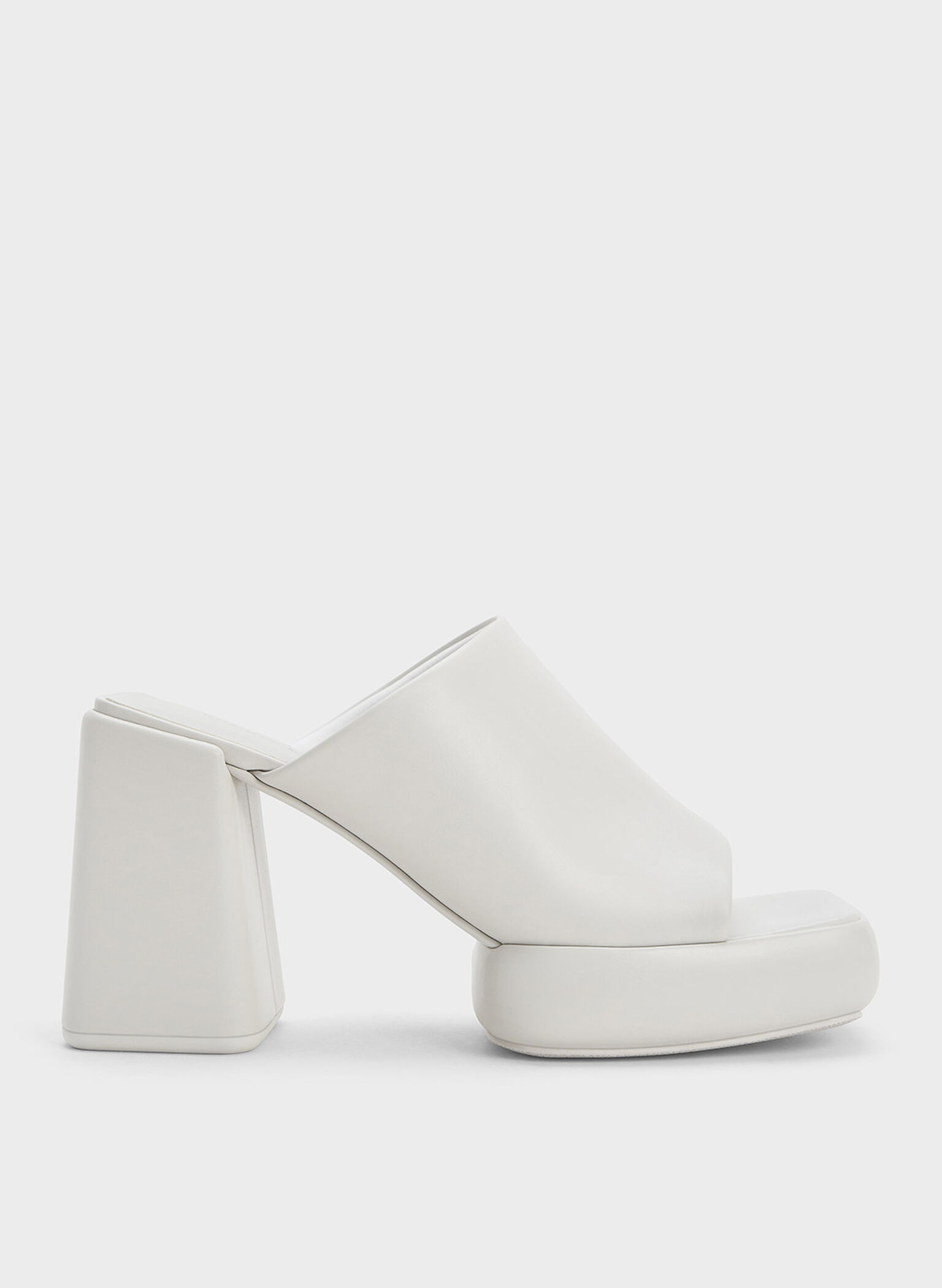 Lucile Block-Heel Platform Mules, White, hi-res