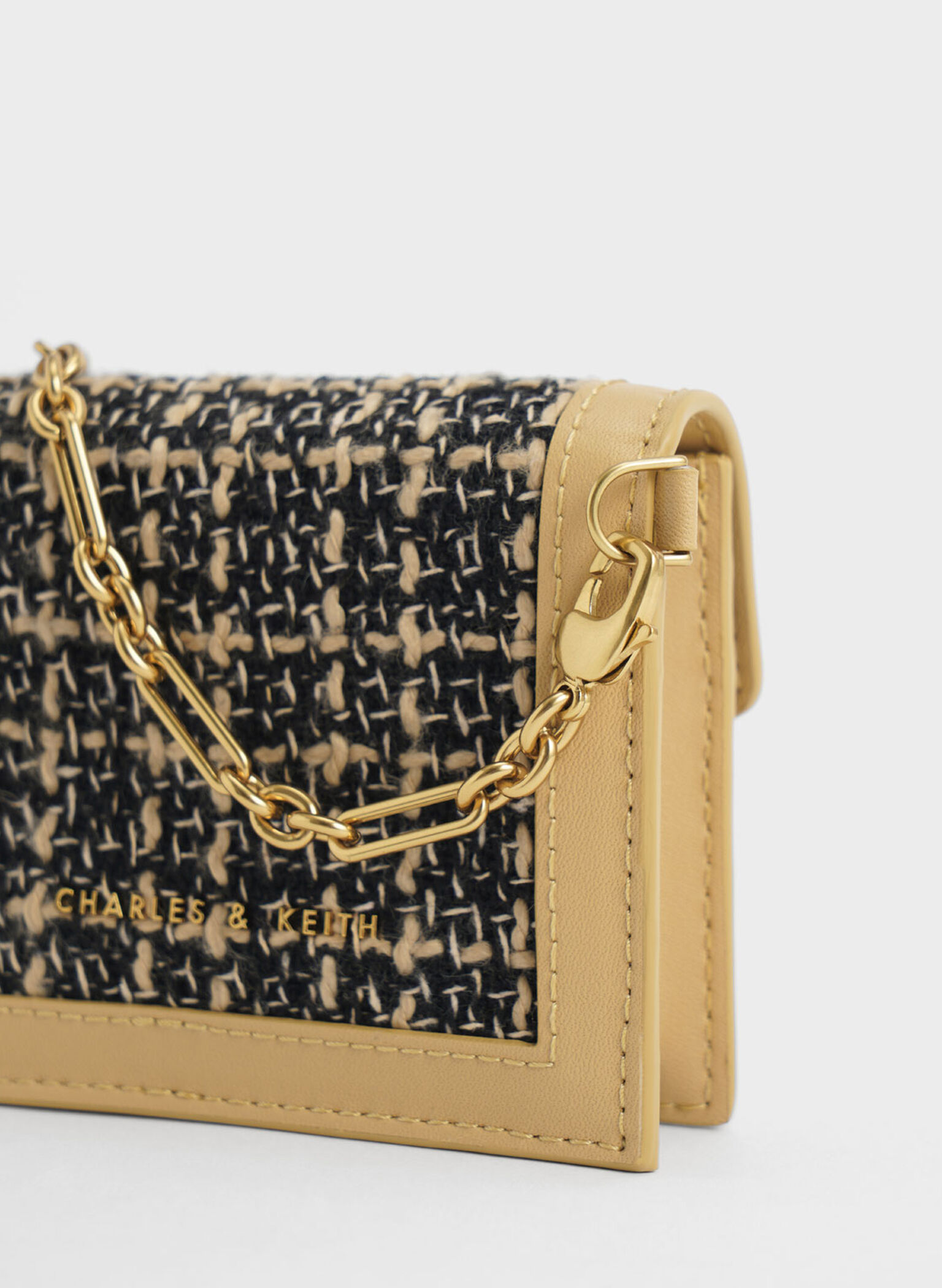 Tweed Chain-Link Cardholder, Multi, hi-res
