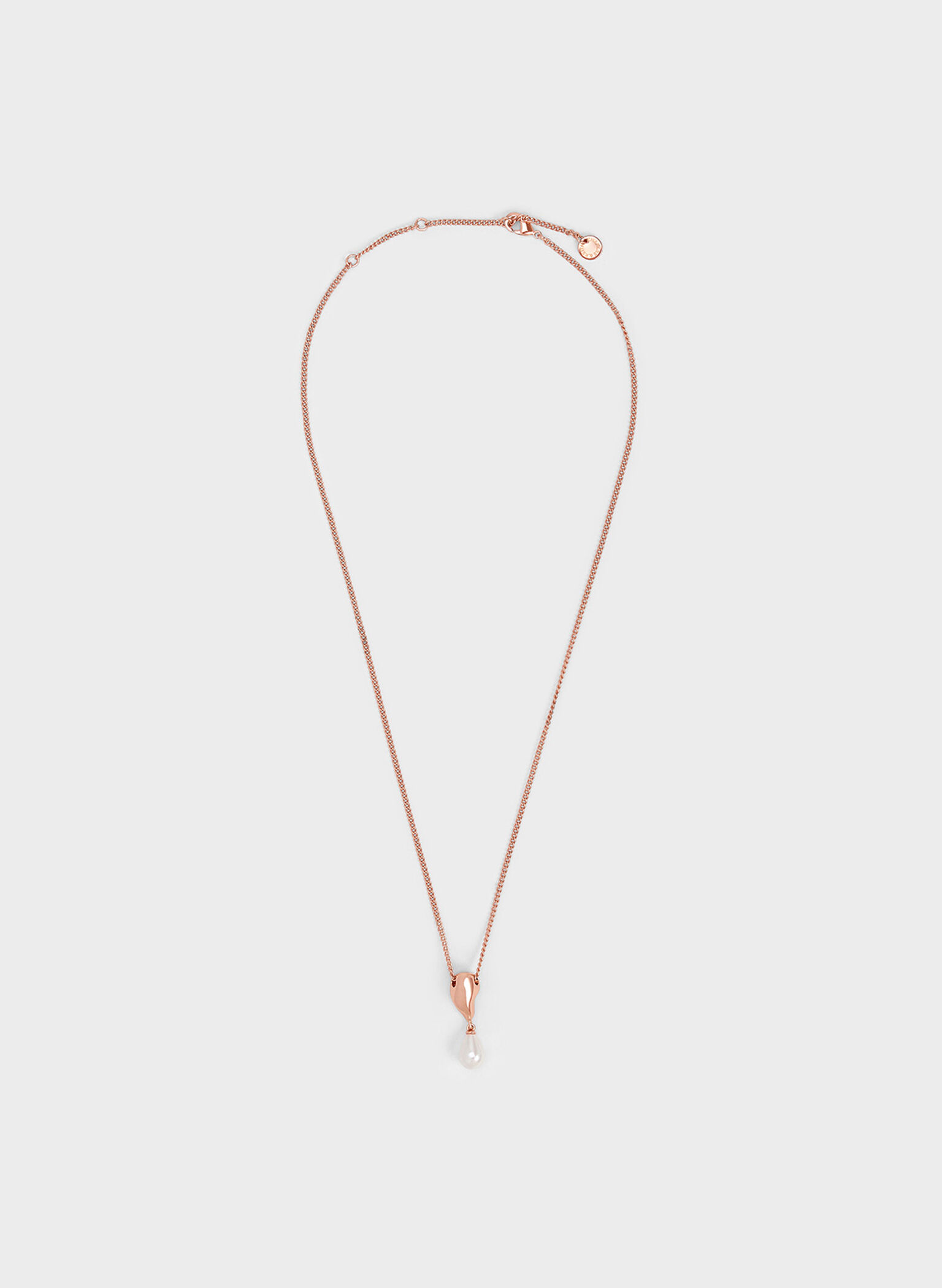 Corrine Teardrop Pearl Necklace, Rose Gold, hi-res