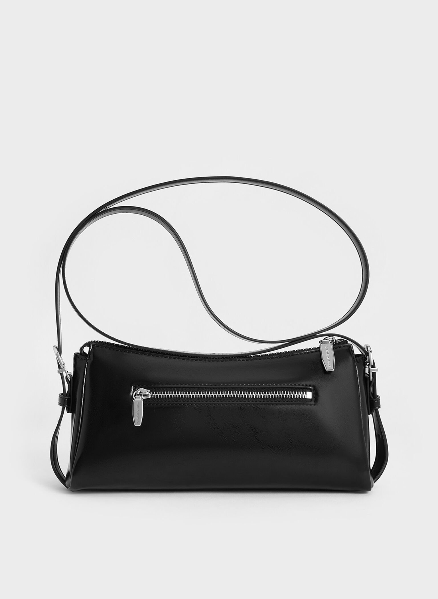 Rachel Elongated Front-Pocket Chain-Handle Bag, Noir, hi-res