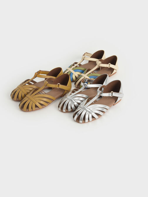 Girls' T-Bar Mary Janes, Silver, hi-res