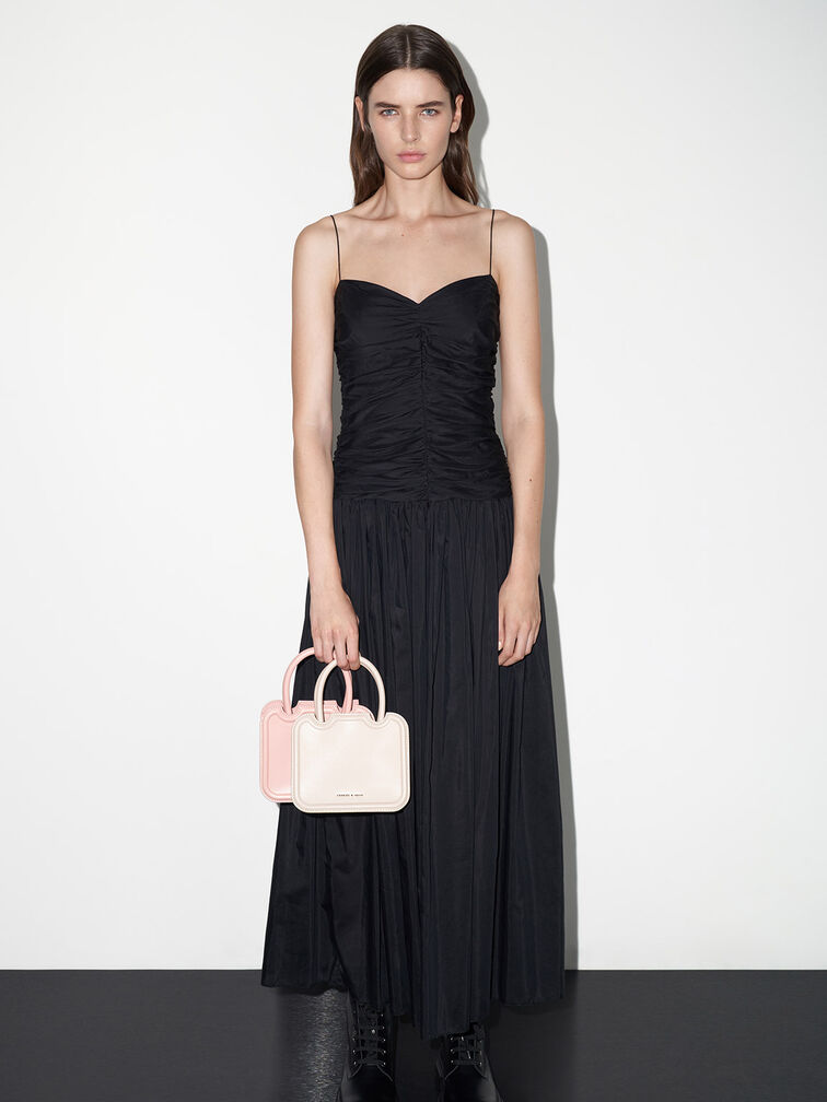 Perline Sculptural Top Handle Bag, Oat, hi-res