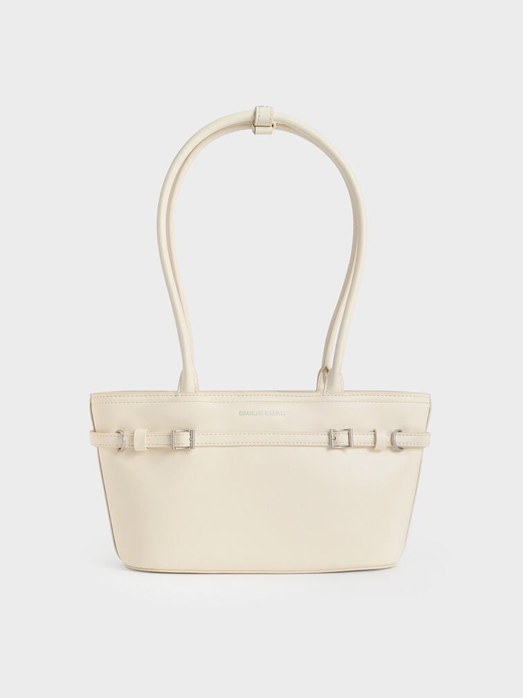 Sloane Elongated-Handle Shoulder Bag, Cream, hi-res