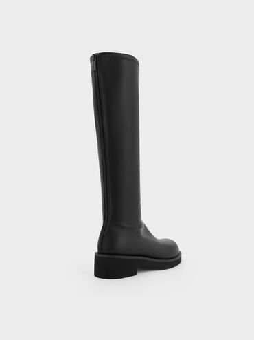 Chunky-Sole Knee-High Boots, Black, hi-res