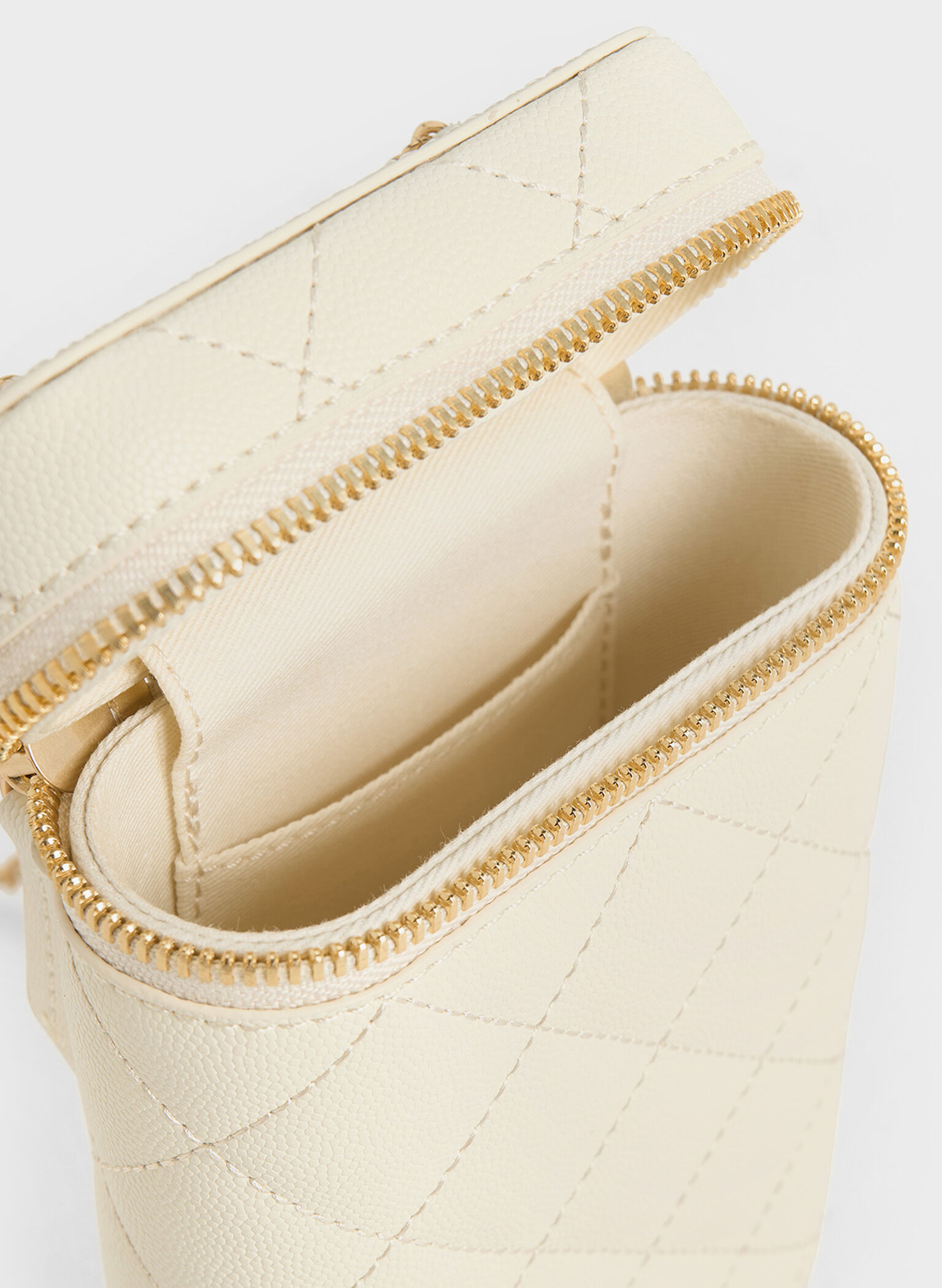 Mini Apfra Quilted Elongated Bag, Cream, hi-res