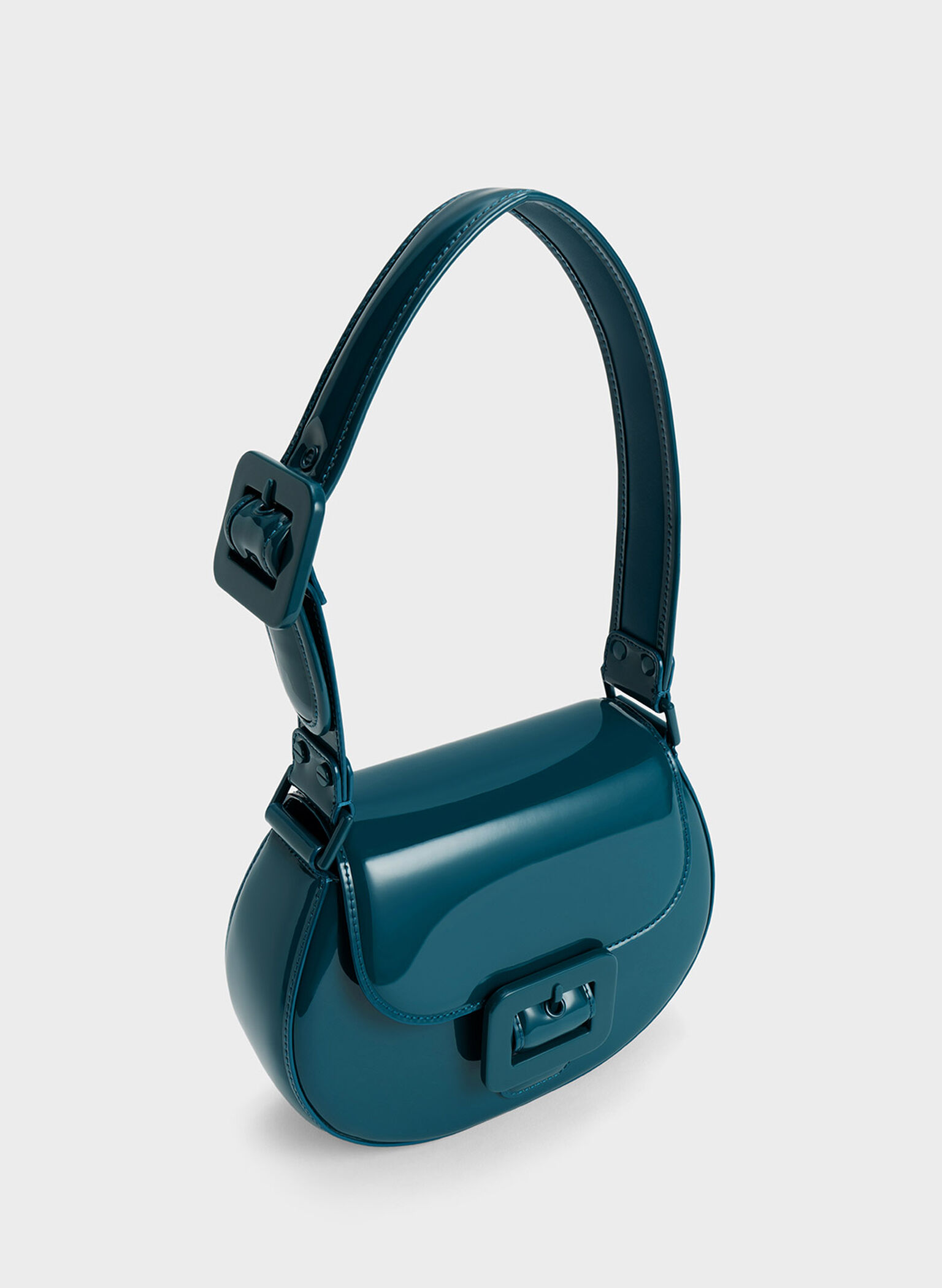Lula Patent Buckled Bag, Turquoise, hi-res
