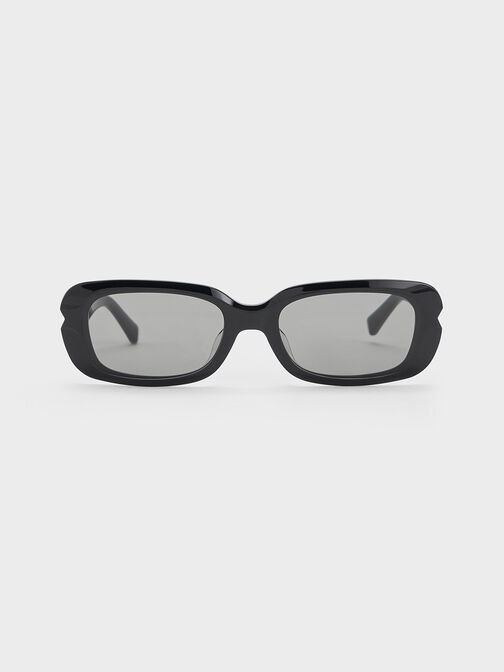 Recycled Acetate Angular Sunglasses, Noir, hi-res