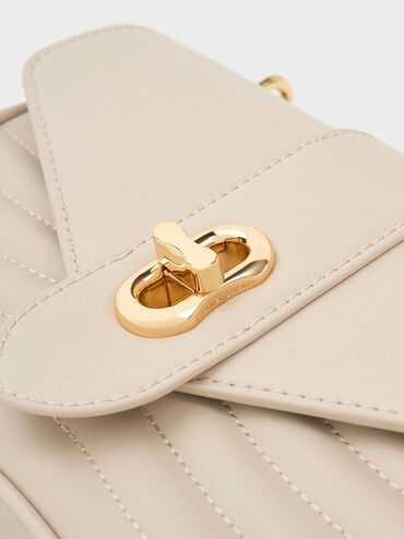 Aubrielle Panelled Crossbody Bag, Oat, hi-res