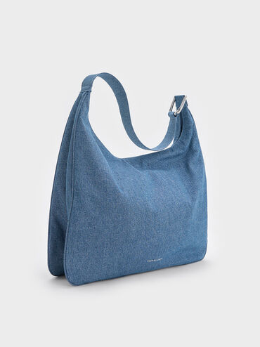 Lumen Denim Slouchy Hobo Bag, Denim Blue, hi-res