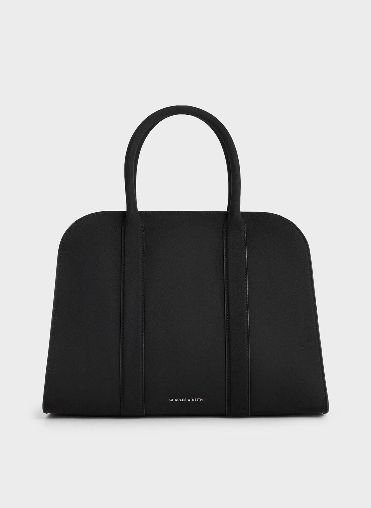 Axel Faux Suede Bowling Bag, Black, hi-res