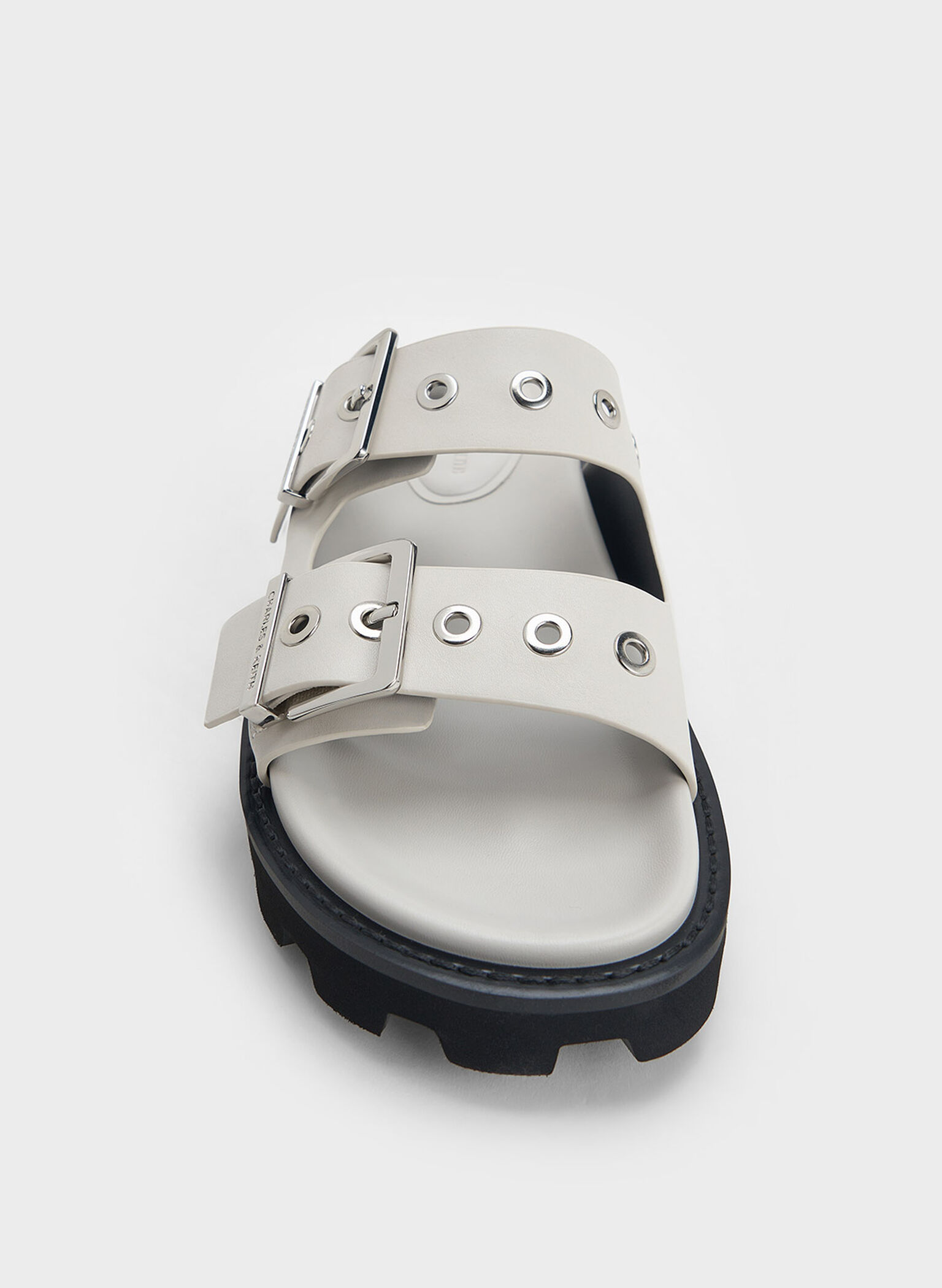Trill Grommet Double-Strap Sandals, White, hi-res