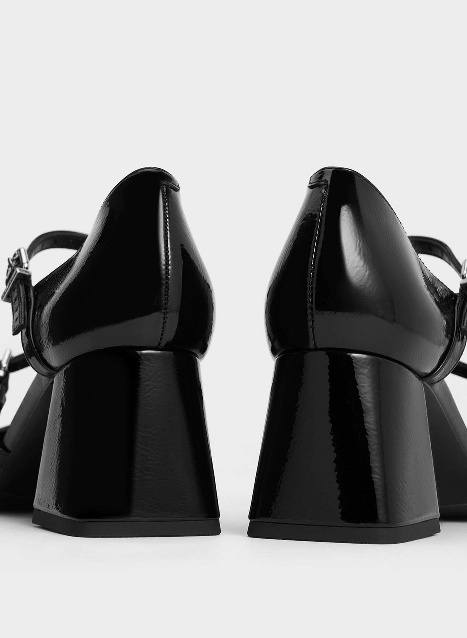 Patent Double-Strap D'Orsay Pumps, Black Patent, hi-res