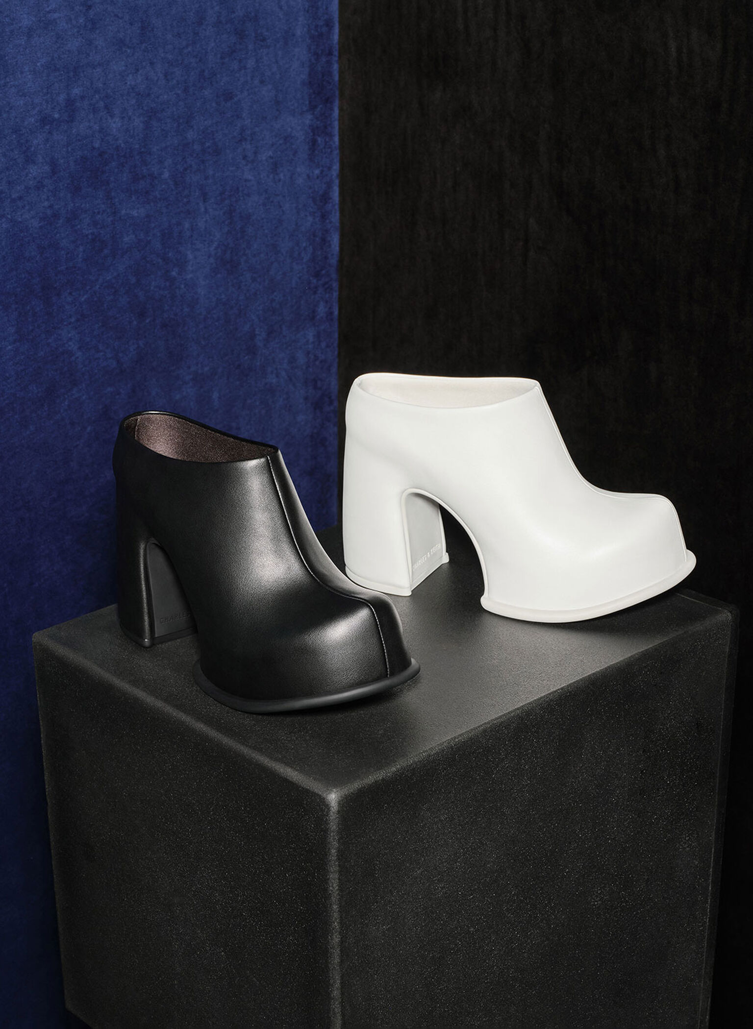 Pixie Platform Mules, White, hi-res