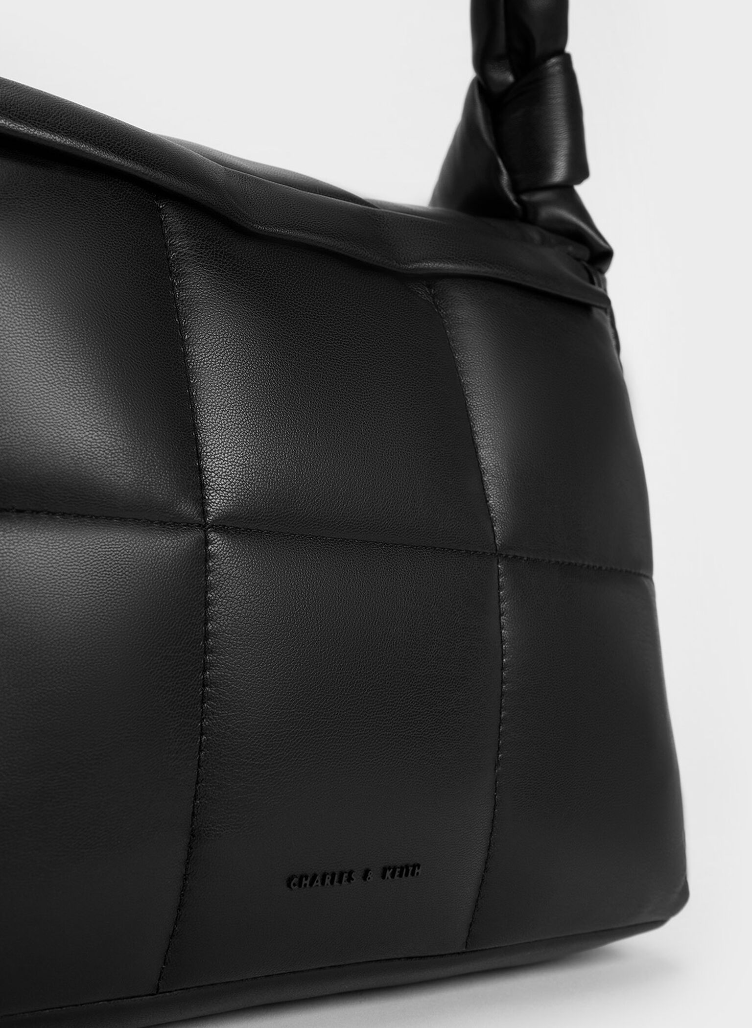 Errya Quilted Puffy Crossbody Bag, Jet Black, hi-res