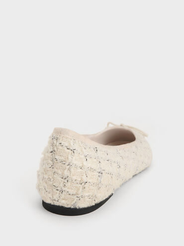 Tweed Bow Ballet Flats, Multi, hi-res