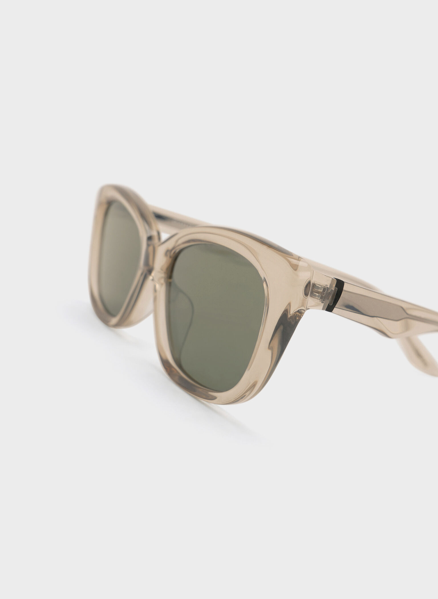 Maeva Recycled Acetate Cat-Eye Sunglasses, Beige, hi-res