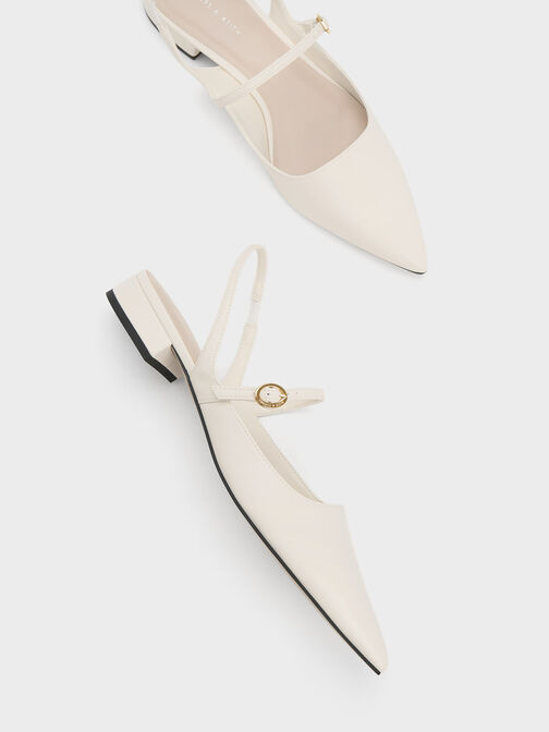 Roxane Slingback Mary Jane Flats, Chalk, hi-res