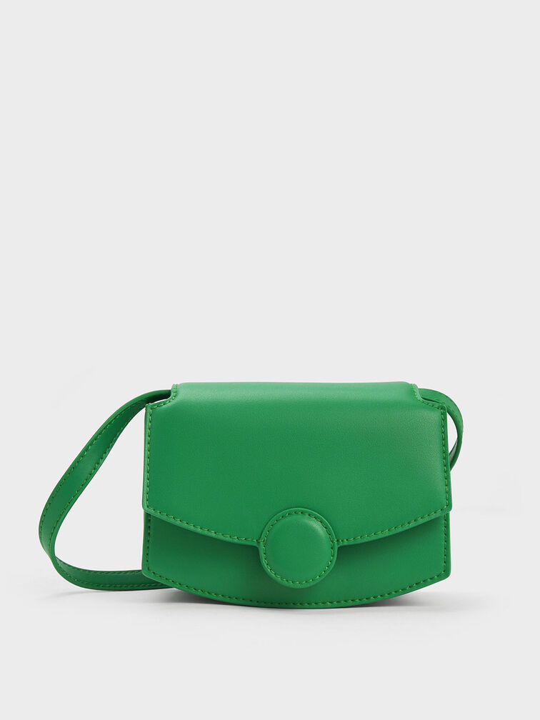 Clover Curved Shoulder Bag, Green, hi-res