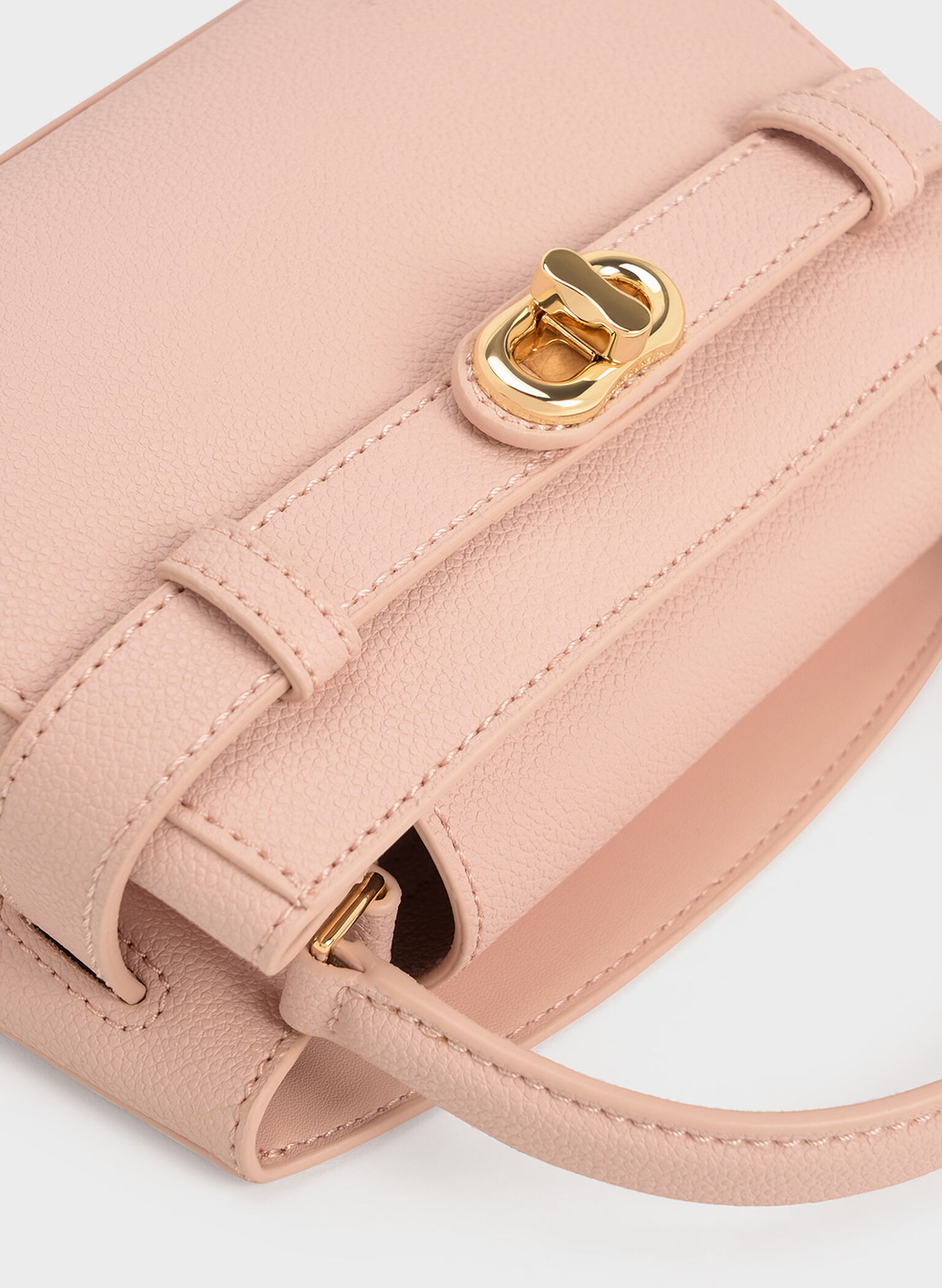 Aubrielle Metallic-Buckle Top Handle Bag, Pink, hi-res