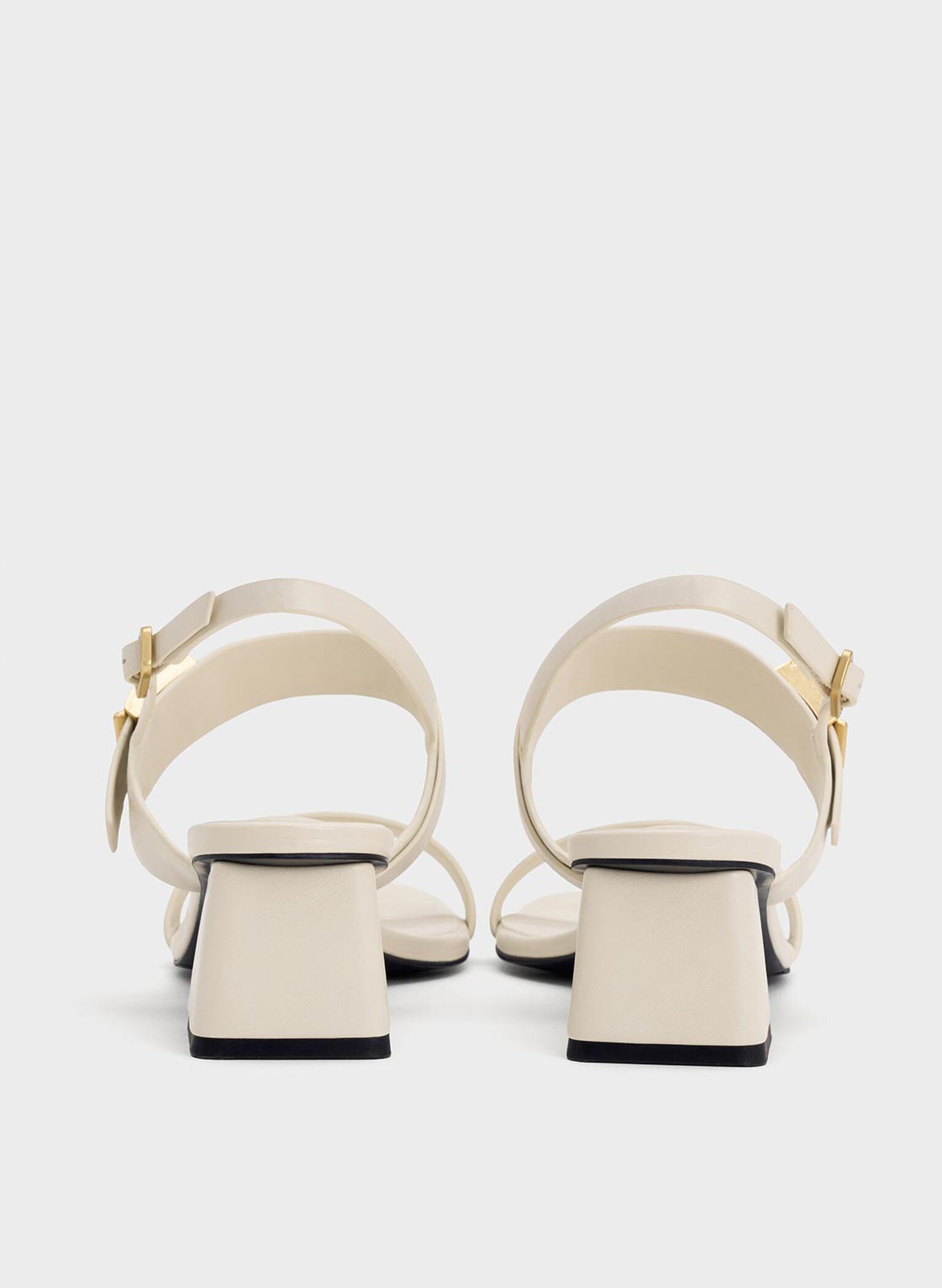 Yvette Double-Strap Heeled Sandals, Chalk, hi-res