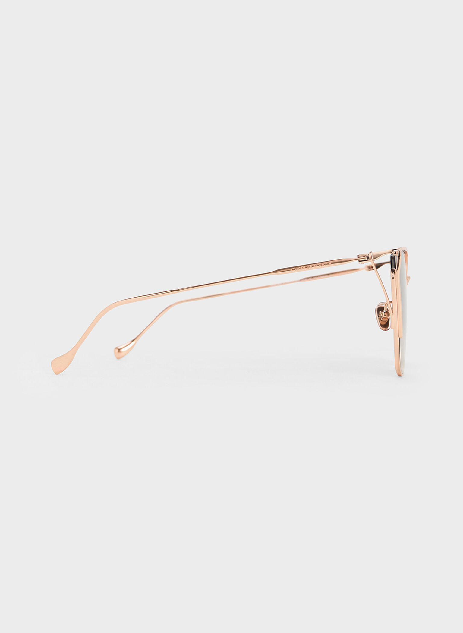 Shea Metallic-Rim Square Sunglasses, Rose Gold, hi-res