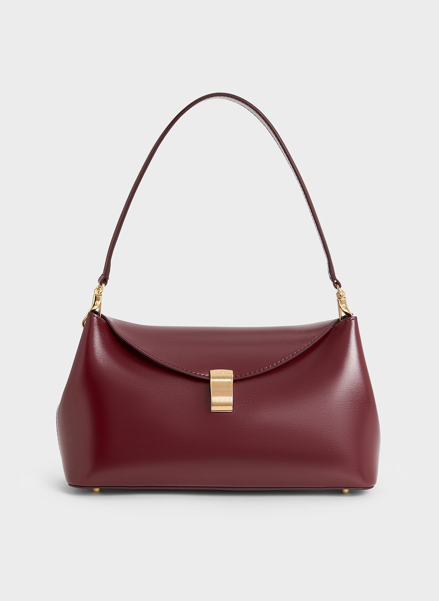 Wisteria Metallic-Accent Shoulder Bag, Burgundy, hi-res