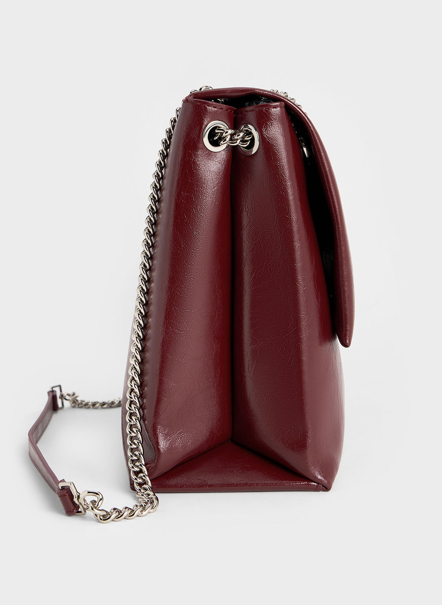 Sianna Chain-Handle Shoulder Bag, Burgundy, hi-res