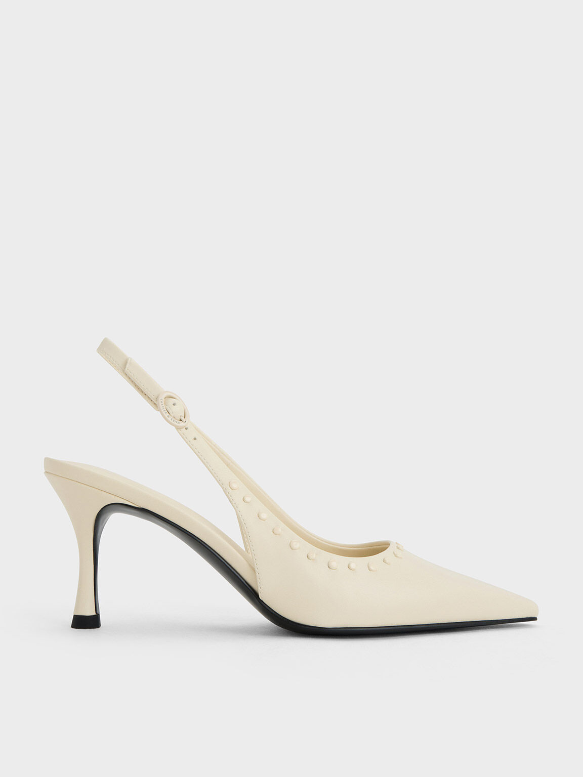 Pointy shop studded heels