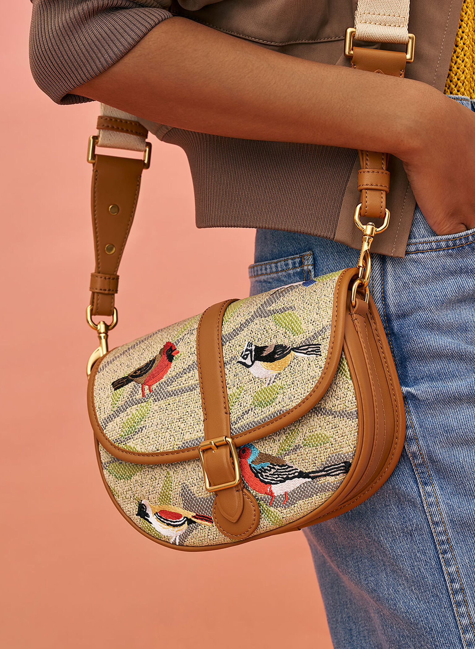 Flora Jacquard & Nylon Crossbody Bag, Multi, hi-res