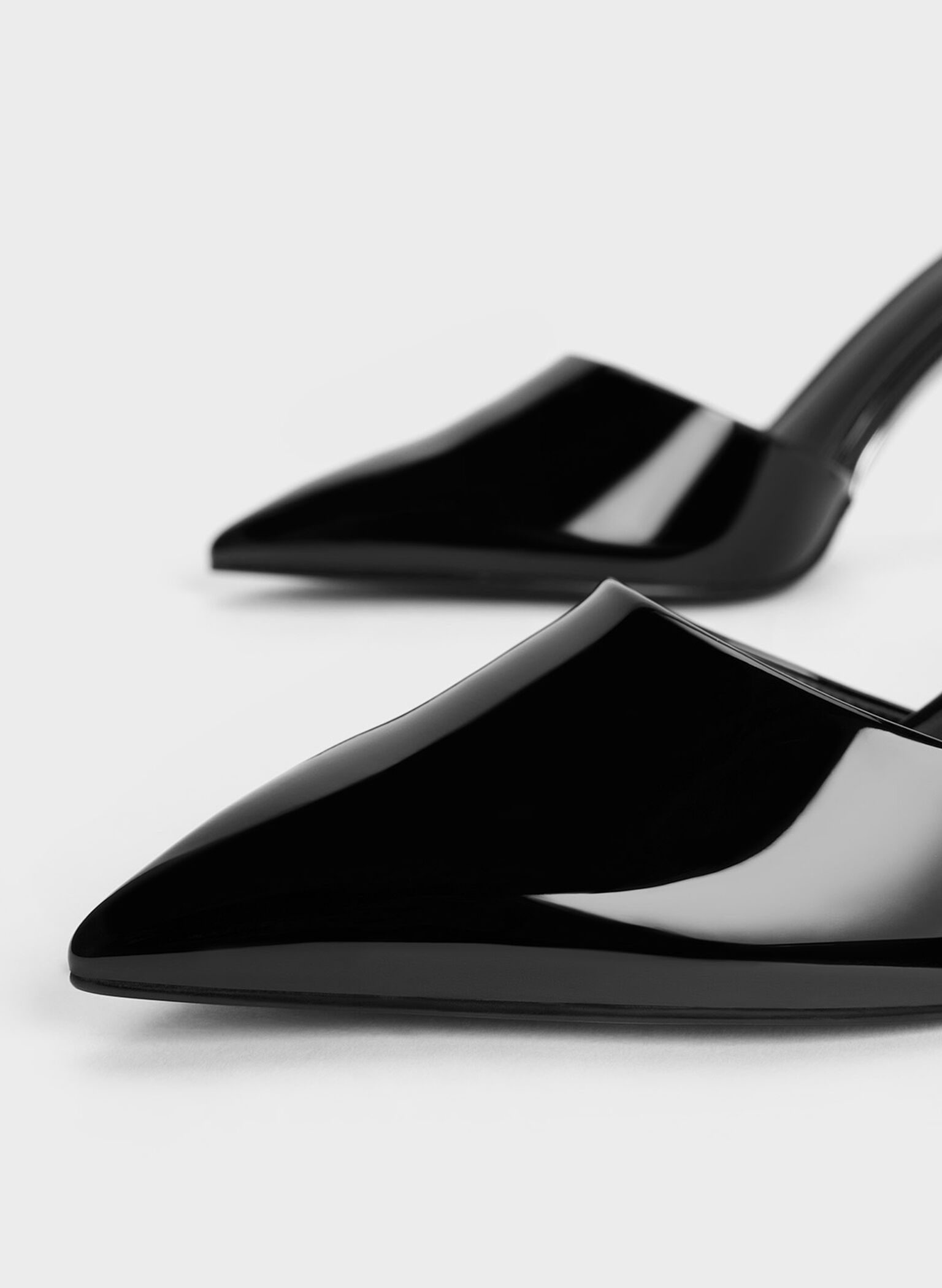 Patent Pointed-Toe Ankle-Strap Pumps, Black Patent, hi-res