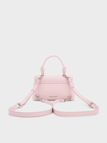 Sammie Knotted-Handle Two-Way Backpack, Cotton Candy Pink, hi-res