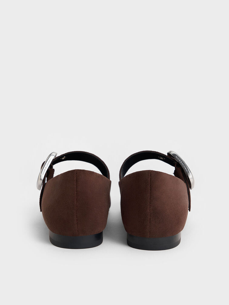 Masei Faux Suede Grommet-Strap Mary Janes, Dark Brown, hi-res