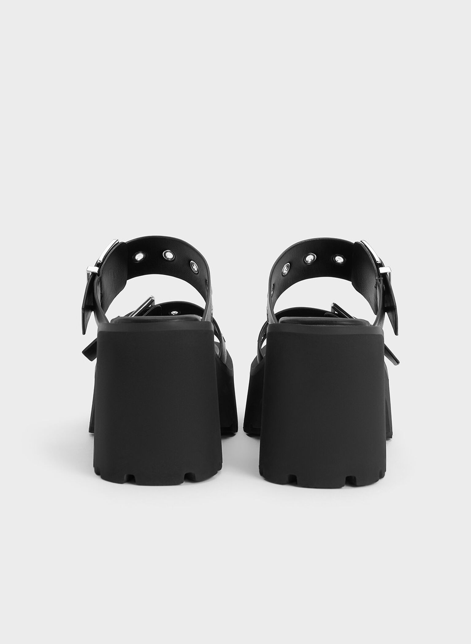 Trill Grommet Double-Strap Platform Mules, Black, hi-res