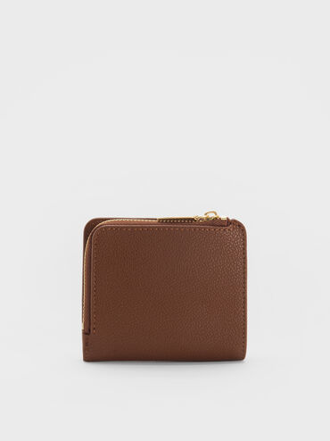 Keely Top Zip Small Wallet, Dark Brown, hi-res