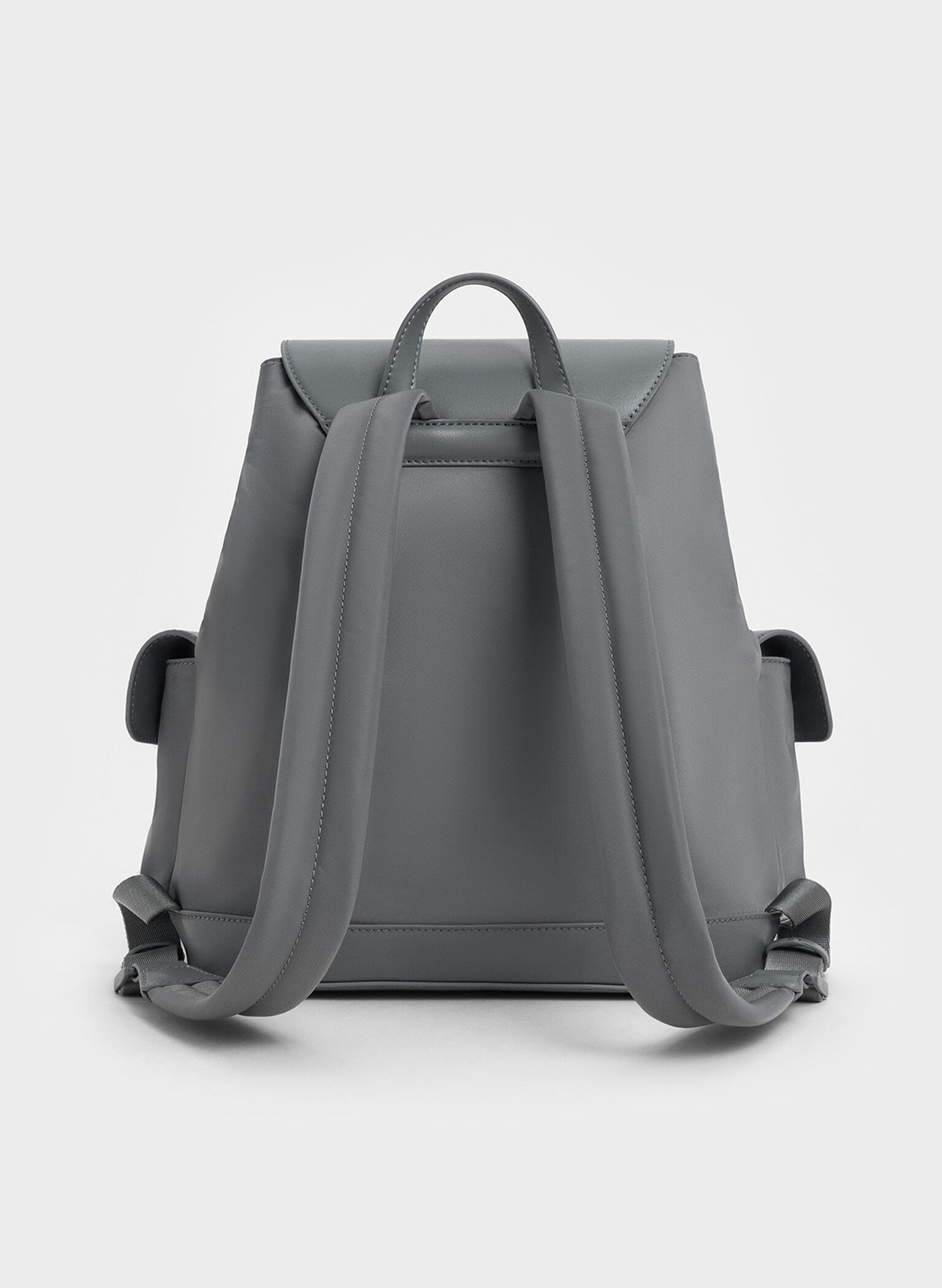 Nylon Puffy Chain-Link Backpack, Grey, hi-res