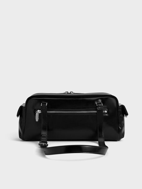 Rachel Elongated Multi-Pocket Shoulder Bag, Noir, hi-res